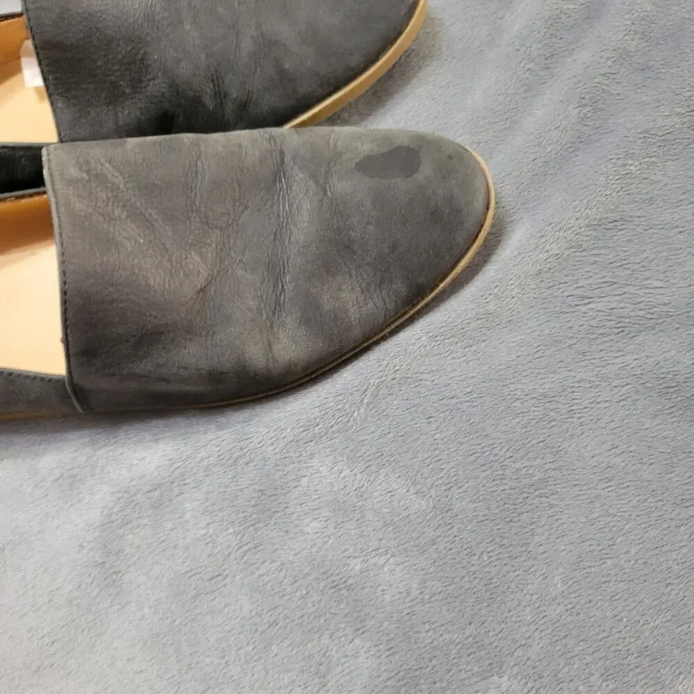 Frank Sarto Gray Suede Shoes Womens 9 Slip On‎ Leather Loafers Comfort Flats